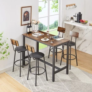 5-Piece Dining Table Set W/4 Chairs Wood for Home Breafast Kitchen Room Table US - Picture 1 of 18