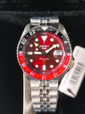 Seiko 5 Sports SSK031K1  Passion Red GMT  (with box*)   #0575   SSK031K1-NEW - Image 1 of 4