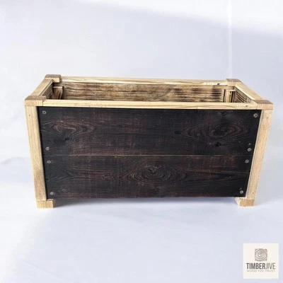 Long Garden Wooden Planter Trough – Handmade Rectangular Veg & Flower Box - Image 1 of 4