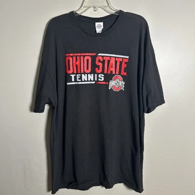 Ohio State Buckeyes Tennis NCAA Black Delta T-Shirt Men’s Size 2XL 100% Cotton - Image 1 of 4