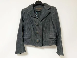 LOUIS VUITTON Ladies Jacket Multi Denim Gray Black Cotton 34 Good Condition - Picture 1 of 10