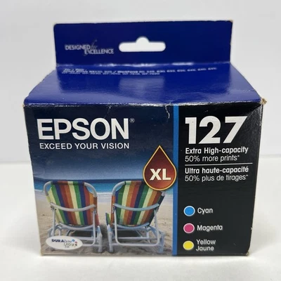 Cartuchos de tinta colorida Epson XL T127520: ciano, magenta, amarelo **EXPIRADO EM 04/2023** - Imagem 1 de 4
