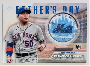 2023 FATHERS DAY TEAM PATCH CARD FRANCISCO ÁLVAREZ ROOKIE NEW YORK METS #644 - Picture 1 of 2