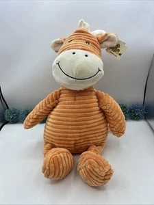 Unipak Orange Ribbed Corduroy Kordy Smiling Giraffe Plush Stuffed Toy 18" - Picture 1 of 11