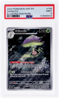 2024 Pokemon Surging Sparks Shiinotic Illustration Rare #194 PSA 9 - Image 1 of 2