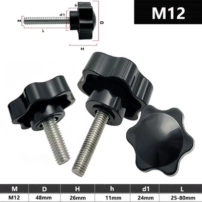 M12 Edelstahl Sterngriff Sternmutter Klemmmutter Sternschraube Flügelmutter - Bild 1 von 4