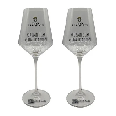 Don Pasquale Weingläser 2er-Set – "You smile like Mona Lisa today", elegante De