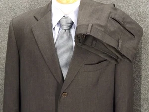 Brooks Brothers Suit Mens 44L Gray 100% Imported Wool 38x31.5 Pleated Pants USA - Bild 1 von 21