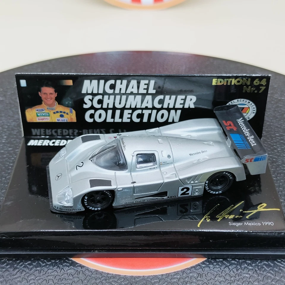 MINICHAMPS 1/64 Michael Schumacher Mercedes-Benz C11 #2 1990 MSC641110 Silver - Image 1 of 4