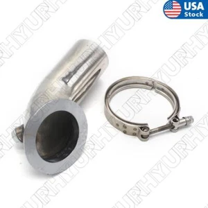 3" Stainless Bend Downpipe Elbow Adapter Flange Clamp 90° For Turbo HY35 - Picture 1 of 6