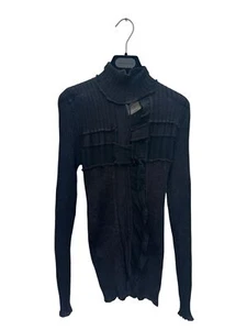 Jean Paul Gaultier Vintage Black Ribbed Alpaca Sweater Size S - Picture 1 of 4