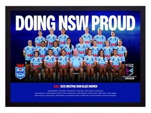 Framed 2025 New South Wales NRLW State Of Origin Football Poster - 84cm x 59.5cm - Bild 1 von 4