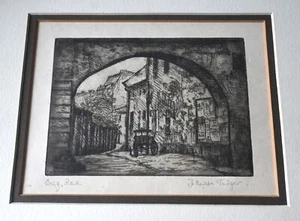 Janina Haase-Troger (b. 1886) Austrian etching, framed, signed lower right in - Picture 1 of 10
