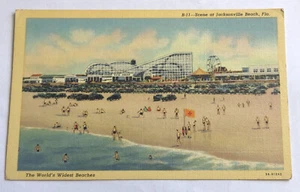 Scene at Jacksonville Beach FL Postcard Amusement Park - A30 - Bild 1 von 2