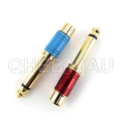 6.5mm Jack Male Mono Plug to RCA Female Converter Audio Adapter Plug 26H - Image 1 of 4