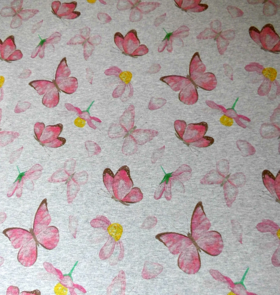 Jerseystoff ♥ Stretchjersey  ♥ Schmetterlinge ♥ Blumen - Bild 1 von 1