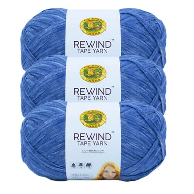 (3 Pack) Lion Brand Yarn 523-109AI Rewind Bulky Tape Yarn, Hawaiian Ocean - Image 1 of 4