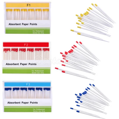 5-100Pack Dental Absorbent Paper Points F1 F2 F3 Root Canal Endodontic - Image 1 of 4
