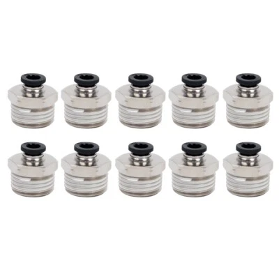 Pneumatic 1/4 OD Tube x 1/2 NPT Male Connector Air Push to Connect Fitting 10Pcs - Image 1 of 4