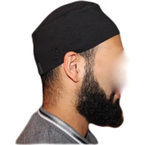 Gorro de oración islámico negro talla única ropa islámica takke para hombre - Imagen 1 de 9