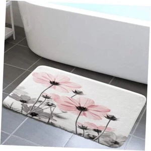 Bathroom Rugs Mat, Cute Daisy Flower Elegant Wildflower Design 19" x 31" Pink - Picture 1 of 6