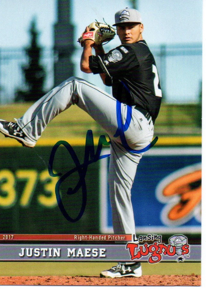 Justin Maese 2017 Lansing Lugnuts Signed Card - Image 1 of 1