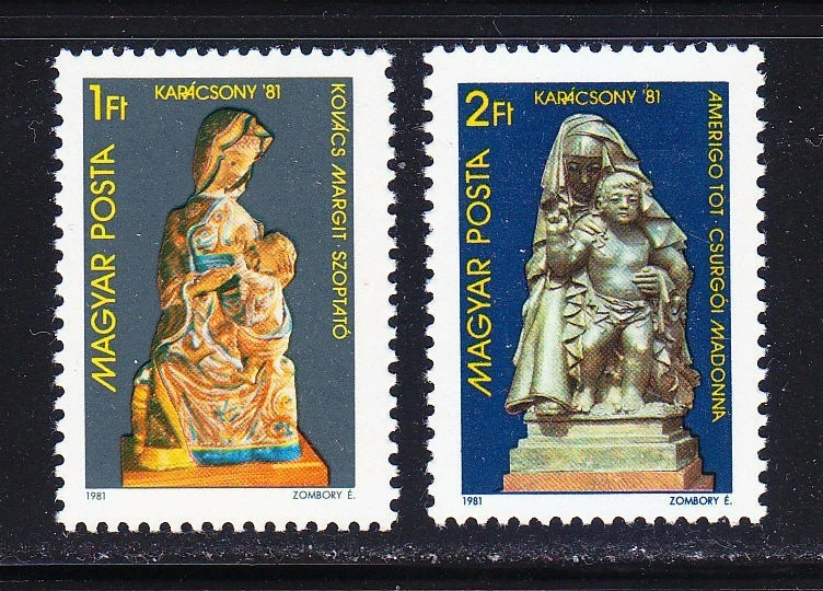 Hungary 1981 MNH Sc 2714-2715 Mi 3522-3523 Christmas.Sculptures.Jesus.Madonna ** - Image 1 of 1