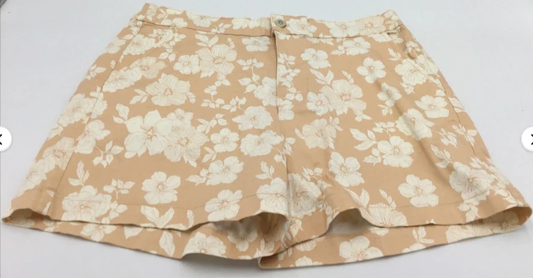 Jachs Girlfriend Women's Stretch Satin Chino Shorts Tan Womens Size XXL