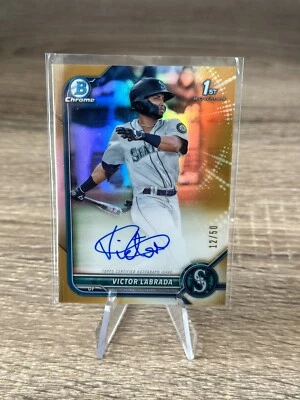 2022 Bowman Chrome 1st Victor Labrada TRUE Gold  Refractor Auto /50 Mariners RC - Image 1 of 2
