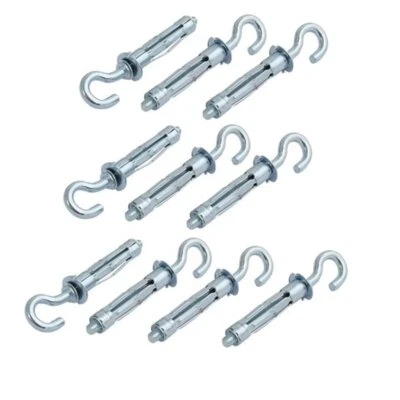 TOPZONE 8pcs/pk 5x37mm screw hook with anchor