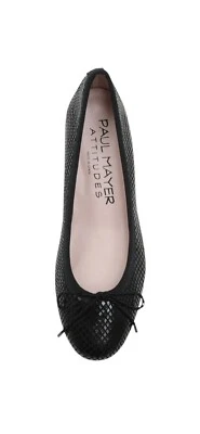 PAUL MAYER ACTITUDES BEST BALLET FLATS Talla 6 Cuero Estampado Piel Serpiente Negro Foto 1 de 4