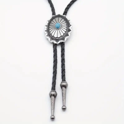 HORSE & WESTERN JEWELLERY JEWELRY OVAL CONCHO STYLE BOLO TIE  SILVER Foto 1 de 3