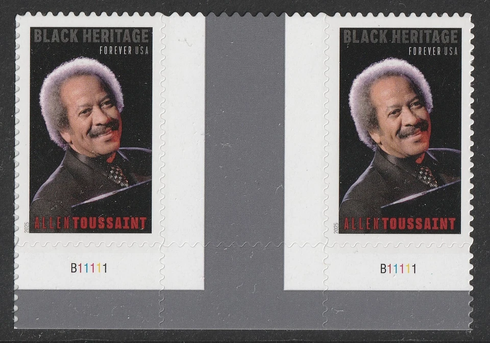 US 5957 Black Heritage Allen Toussaint F vert gutter plate pair MNH 2025 - Image 1 of 1