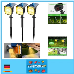 Solar Gartenleuchten 3 LED Terrassenlicht Außenbeleuchtung Garten Deko Licht - Bild 1 von 8