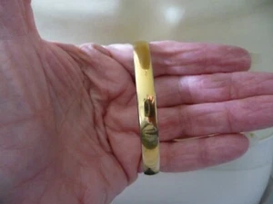 MONET 3/8 " WIDE GOLD TONE BANGLE  USED  BRACELET  #9/5A - Picture 1 of 4