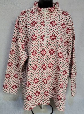 Blusa moletom feminina Laura Scott tamanho 1X vermelha preta creme - Imagem 1 de 4