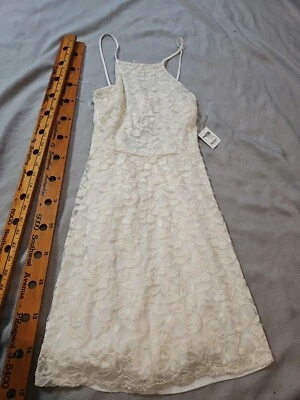 Y2k Charlotte Russe Slip Dress Womens Small Cream Lace Spaghetti Strap Fairy - Image 1 of 4
