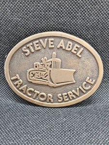 Bulldozer Hit Line EE. UU. Vintage Hebilla de Cinturón de Latón (Servicio de Tractor Steve Abel) - Imagen 1 de 3
