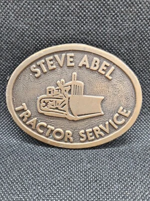 Bulldozer Hit Line EE. UU. Vintage Hebilla de Cinturón de Latón (Servicio de Tractor Steve Capaz) Foto 1 de 3