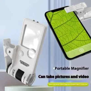 Microscopio móvil portátil 80X con 5 luces LED para joyería y 3X-10X para lectura - Imagen 1 de 19