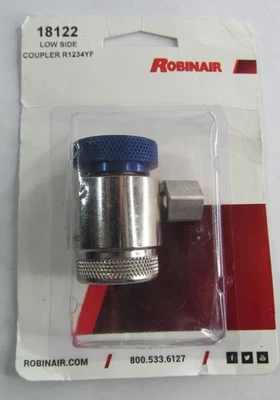 NUEVO ACOPLADOR DE SERVICIO MANUAL LADO BAJO ROBINAIR 18122 GENUINO PARA R1234YF AZUL Foto 1 de 2