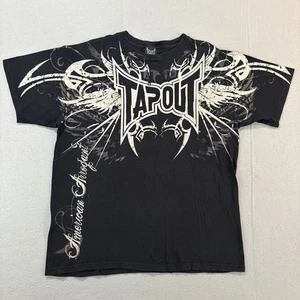 Vintage Tapout T-Shirt Herren L schwarz American Arrogant MMA UFC Y2K Graphic Tee - Bild 1 von 15