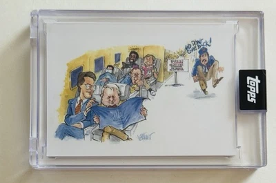 2021 Topps ESPN Once Upon Time in Queens Davey Johnson Joe Petruccio Art JP Mets - Image 1 of 2