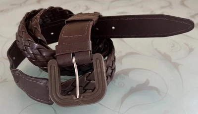 Gürtel Damen Herren Unisex Braun Flechtgürtel Kunststoff 105 Gesamtlänge 121 cm - Bild 1 von 4