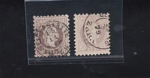 Lot old  Austria 2 used , Diff. Color , Tip II - Picture 1 of 2