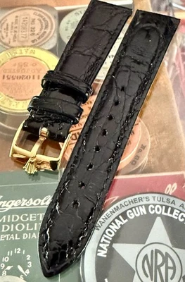 Fivela de logotipo Rolex ouro 18k 16 mm 20 mm opções de cores de crocodilo - Imagem 1 de 4