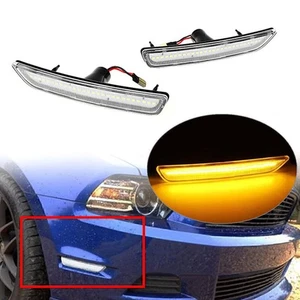 2x Fanali Indicatore Laterale Paraurti Anteriore LED LH+RH per Ford Mustang 2010-2014 - Foto 1 di 4