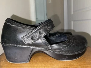 Dansko Shoes Women’s US 10.5/11 Leather Black Mary Janes Low Heel Floral EU 41 - Picture 1 of 9