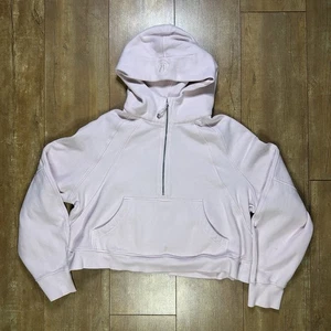 Sudadera con Capucha Lululemon Scuba 1/2 Media Cremallera Para Mujer XL/XXL Rosa Claro Recortada - Imagen 1 de 6