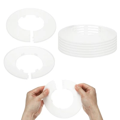 9 PIEZAS 76,5 mm Placas de cubierta de plomería Pared Brida Cubierta de tubo Decoración Blanco Foto 1 de 4